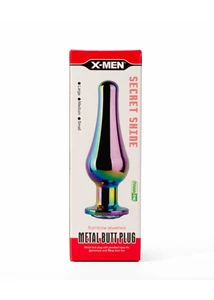 X-men fém análplug kicsi - secret shine metal butt plug rainbow s