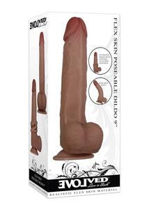 Flexskin poseable dildo 9" dark