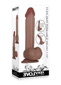 Realisztikus, bőrtapintású, sötét bőrtónusú dildó 19.6 cm