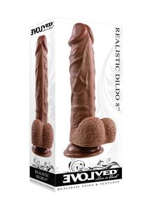 Valósághű műpénisz Realistic dildo 8" dark 20 cm világosbarna