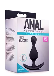 Ergonómiai anális dugó fekete, Anal adventures platinum wave plug