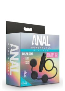 Péniszgyűrű análgolyókkal vibrátoros - Anal adventures anal bead with c-ring