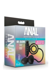 Kettős péniszgyűrű anális dugóval - Anal adventures anal plug with c-ring