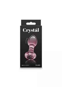 Üveg anális dugó Crystal gem - rózsaszín