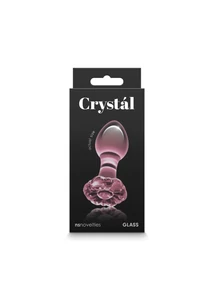 Crystal flower üveg análplug- rózsaszín
