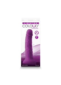 Valósághű eres vibráló dildó Colours pleasures 7 vibrating - lila 18 cm