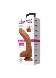 Tapadótalpas erezett pénisz Beautiful alex 11 dildo brown 28 cm