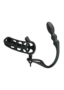 Péniszhüvely rezgő anál izgatóval Pretty love hercules penis sheath