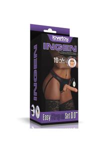 Felcsatolható vibráló készlet 19 cm Vibrating easy strapon set 7.5 herével