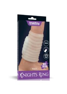 Péniszgyűrű vibrátoros Wave knights ring (fehér) iv keresztbordás