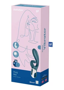 Kétmotoros csiklókaros vibrátor Satisfyer Hug Me rabbit sötét türkiz