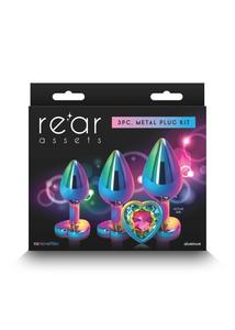 Fenékdugó összeállítás Rear assets trainer kit multicolor rainbow heart plug készlet
