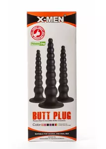 Kis méretú fenékdugó X-men 7.87 butt plug black s