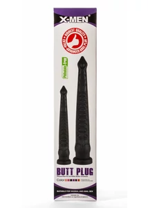Hosszű szilikon fekete fenékdugó butt plug silicone black X-men 17.32
