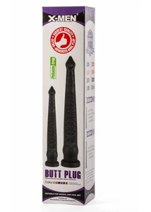 Hosszú anális izgató butt plug pvc black X-men 17.32