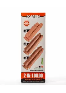 Tapadókorongos dupla műpénisz 2-in-1 dildó flesh X-men 10