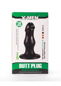 Nagy méretű talpas anál dildó fekete Extra girthy butt plug ii X-men 8.66