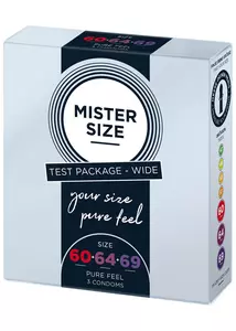 Óvszer készlet 3 méretben Mister size 60-64-69 (3 condoms)