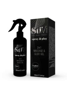 Masszázs és síkosító zselé Stivi spray & play, 2in1 massage & glide gel 100 ml