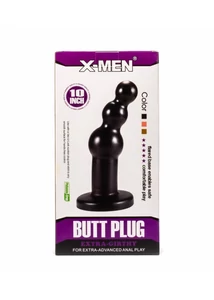 Nagy méretű fenékdugó golyós X-men 10.63" extra girthy butt plug black 27 cm