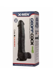 Tapadótalpas herés dildó X-men geoff 11.9 cock black 30 cm