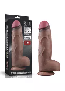 Valósághű nagy dildó 12'' dual layered silicone cock xxl 30 cm