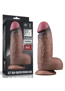 Valósághű nagy dildó 9.5'' dual layered silicone cock xxl 24 cm