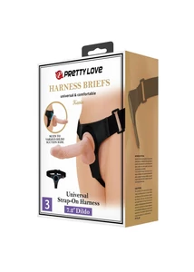 Felköthető tapadótalpas dildó 19 cm Pretty love kevin harness briefs