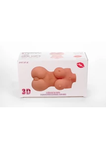 Női test torzó nagy mellekkel, két bejárattal Double hole 3d masturbator iv