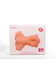 Női test torzó hagyományos pózhoz Double hole 3d masturbator iii