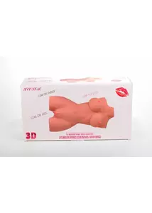 Nagymellű női test torzó Double hole 3d masturbator