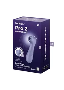 Léghullámos csiklóizgató lila Satisfyer Pro 2 generation 3 with liquid air bluetooth app