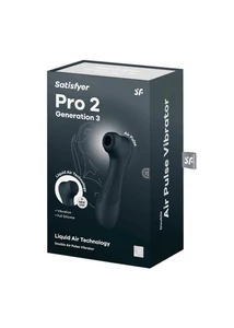 Léghullámos csiklóizgató fekete Satisfyer Pro 2 generation 3 with liquid air