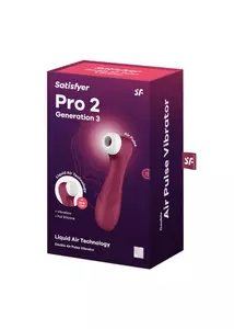 Léghullámos csiklóizgató bordó Satisfyer Pro 2 generation 3 with liquid air