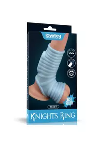 Pénisz és here mandzsetta gyűrű Vibrating wave knights ring with scrotum sleeve