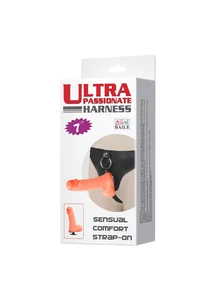 Felcsatolható dildó dupla behatoláshoz is - Strap-on, pu strap 18 cm