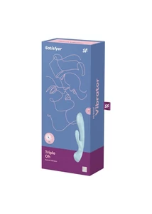 Nyúl vibrátor Triple oh light blue 24 cm