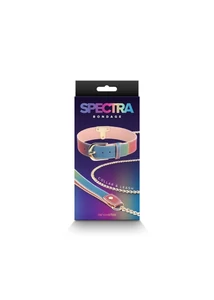 Kötözéshez nyakörv és póráz, Spectra bondage rainbow collar & leash