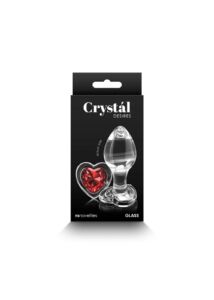 Üveg fenékdugó M méret Crystal desires red heart - medium