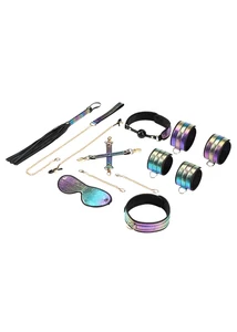 Többszínű Bdsm szett 8 darabos - Vivid Niji glossy multicolor soft bondage kit