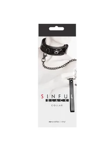 Nyakörv és póráz Sinful - 1'' collar fekete