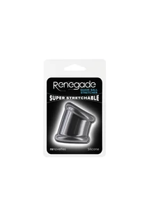 Vastagított szilikon péniszgyűrű Renegade - Suave Ball Stretcher - Black