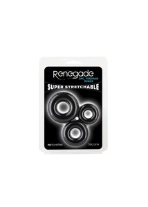 Péniszgyűrű szett Renegade - 3pc fireman rings - black