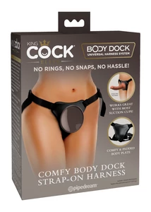 Heveder tapadókorongos játékoknak, fekete és barna Comfy body dock strap-on harness 