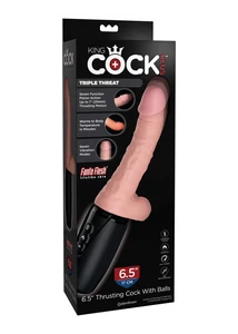 Melegíthető herés lökő vibrátor 17 cm - 6,5" thrusting cock with balls light