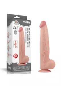 Valósághű kétrétegű dildó 34 cm king sized sliding skin dual layer dong