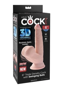 Ultrarealisztikus dildó mozgó herékkel 15,2 cm - 6" triple density cock with swinging balls light