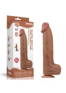 Csúszó bőrrel dildó 14 king sized sliding skin dual layer dong barna 36 cm