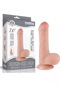 Ultrarealisztikus előbőrös dildó 18 cm sliding skin dual layer dong flesh 7"