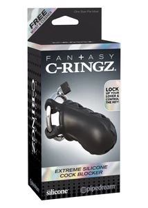 Péniszketrec Extreme silicone cock blocker black